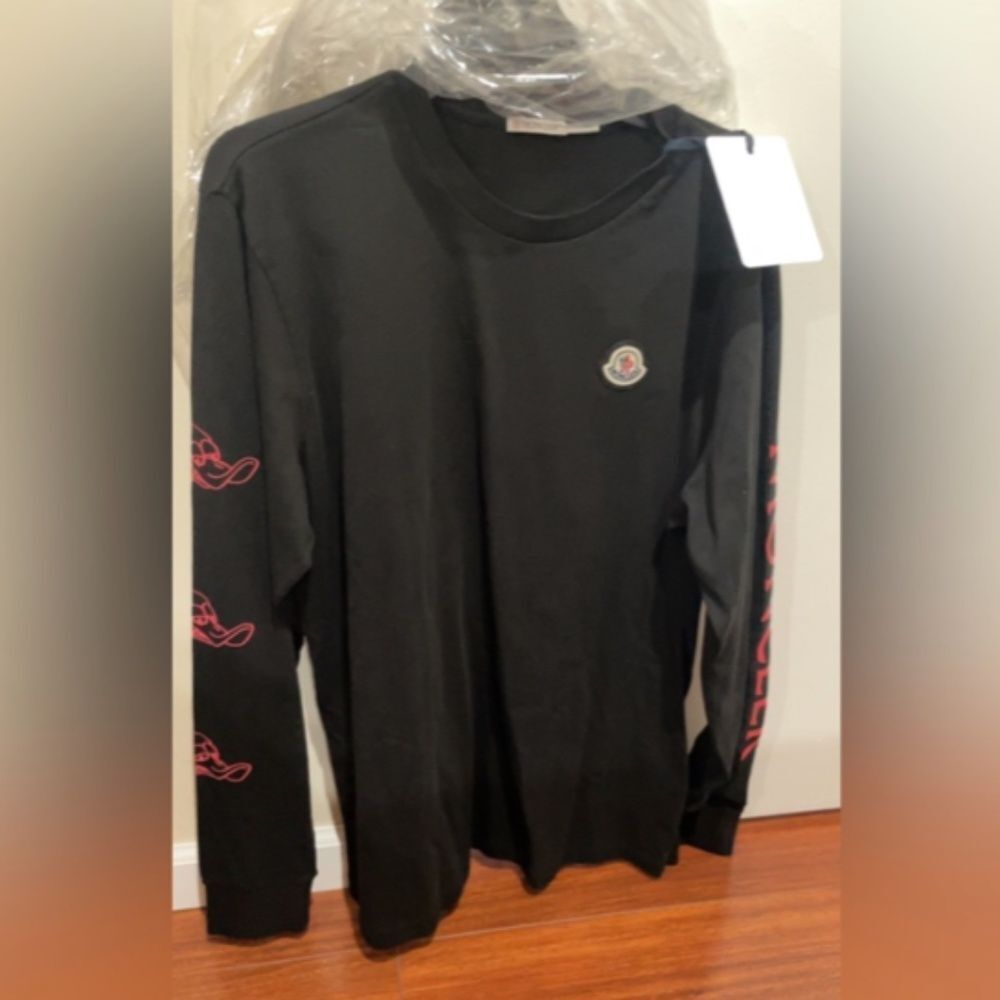 Moncler Shirts Moncler Duck Long Sleeve Graphic Tee Shirt